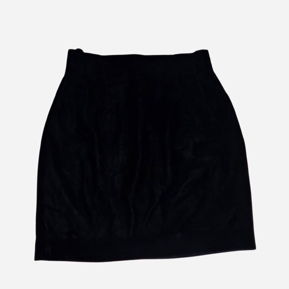 80s 90s twee preppy black velvet mini skirt